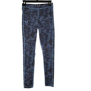 Under Armour Blue Fitted Full Length Athletic Active Leggings Size Small